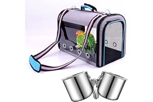 PISCATORZONE Bird Carrier Bag Bird Travel Cage with Stand, Lightweight Backpack for Parrot, Portable Bird Travel Bag, Breathable Bird Carrier Cage Parrot Carrier for Hiking