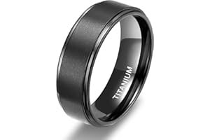 TIGRADE 4mm 6mm 8mm 10mm Titanium Rings Black/Silver/Gold Wedding Band Matte Comfort Fit for Men Women Size 3-15