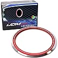 iJDMTOY Red Aluminum Surrounding Decoration Ring Trim Compatible with Jaguar F-Pace E-Pace XE XF XJ Front Grille Feline Emblem