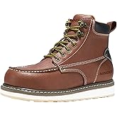 HISEA NINGO Work Boots for Men Steel/Soft Toe Boots,6” Water Resistant Slip Resistant Industrial & Construction Work Shoes, Composite Toe Working Boot
