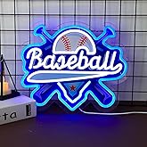 WittyRhE Baseball Neon Signs Dimmable Baseball Neon Lights Wall Decor for Club Dormitory Bedroom Shop Home Birthday Party Gift Art for Kids Fans-14.65 x 12.2 IN-USB Powered-Acrylic