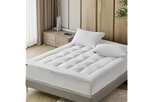 Farm to Home Organic Cotton Pillow Top Mattress Topper - Quilted Fitted Mattress Pad Cover with 16 Inch Deep Pocket, 2 Inch D
