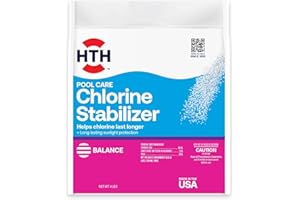 HTH 67061 Swimming Pool Care Pool Care Stabilizer, Swimming Pool Chemical Helps Chlorine Last Longer, Sunlight Protection, 4 Lbs