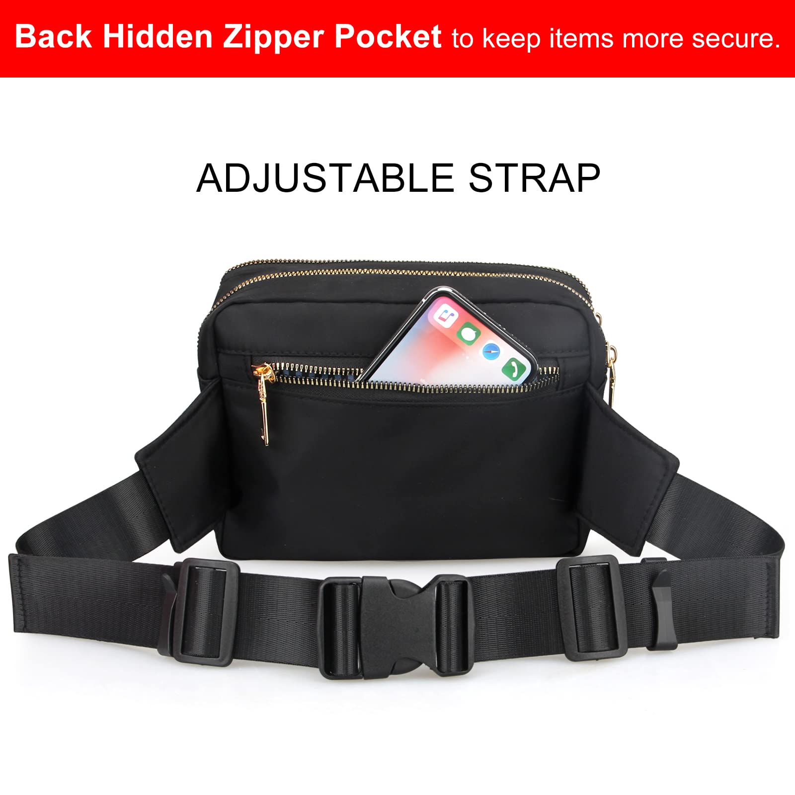 Best Fanny Packs for Women Men Belt Bag Designer Fashion Waist Bag for Outdoor Travel Running Stylish Hiking Waist Pack Black Cute Girl Fanny Pack