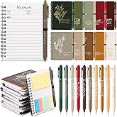 Resurhang 20 Pcs Christian Gift Bible Study Notebook with Notes Christian Pen Aesthetic Religious Journal Church Prayer Notepad Jesus Valentines for Clergy Pastor Sunday School Employee (Retro Color)