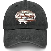 with Airplane ECG Desig Hat for Men Low Washed Distressed Baseball Caps
