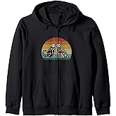 Day Of The Dead Dia De Los Muertos Sugar Skull Cat and Dog Zip Hoodie