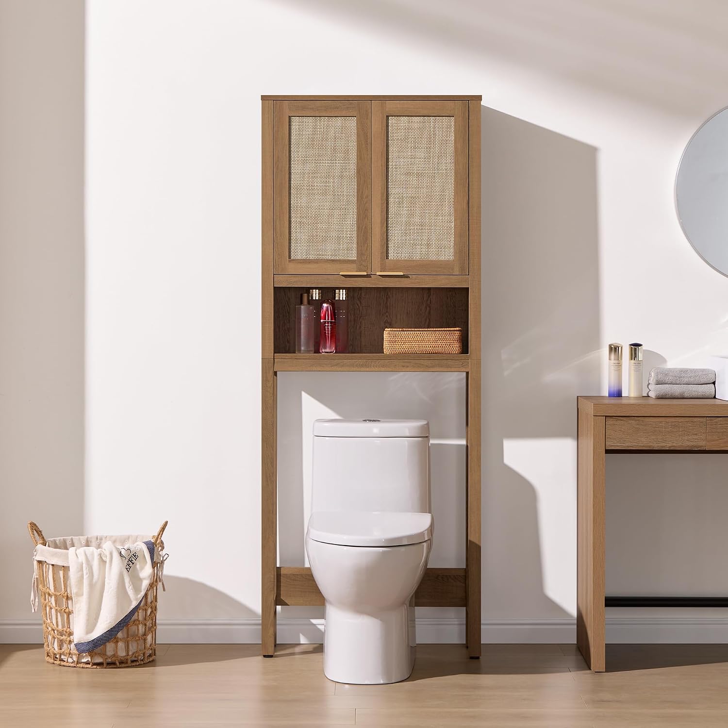 SICOTAS Over the Toilet Storage Cabinet adjustable height feature