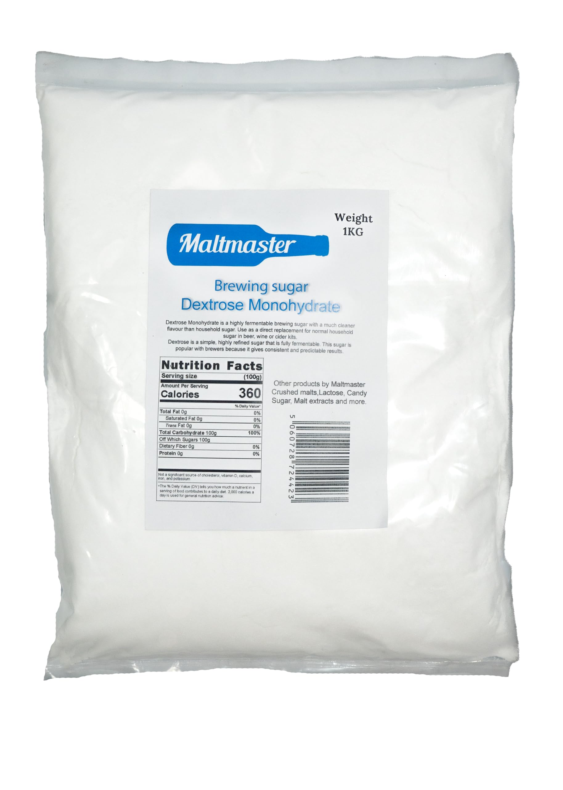 Maltmaster 1Kg Dextrose sugar, White
