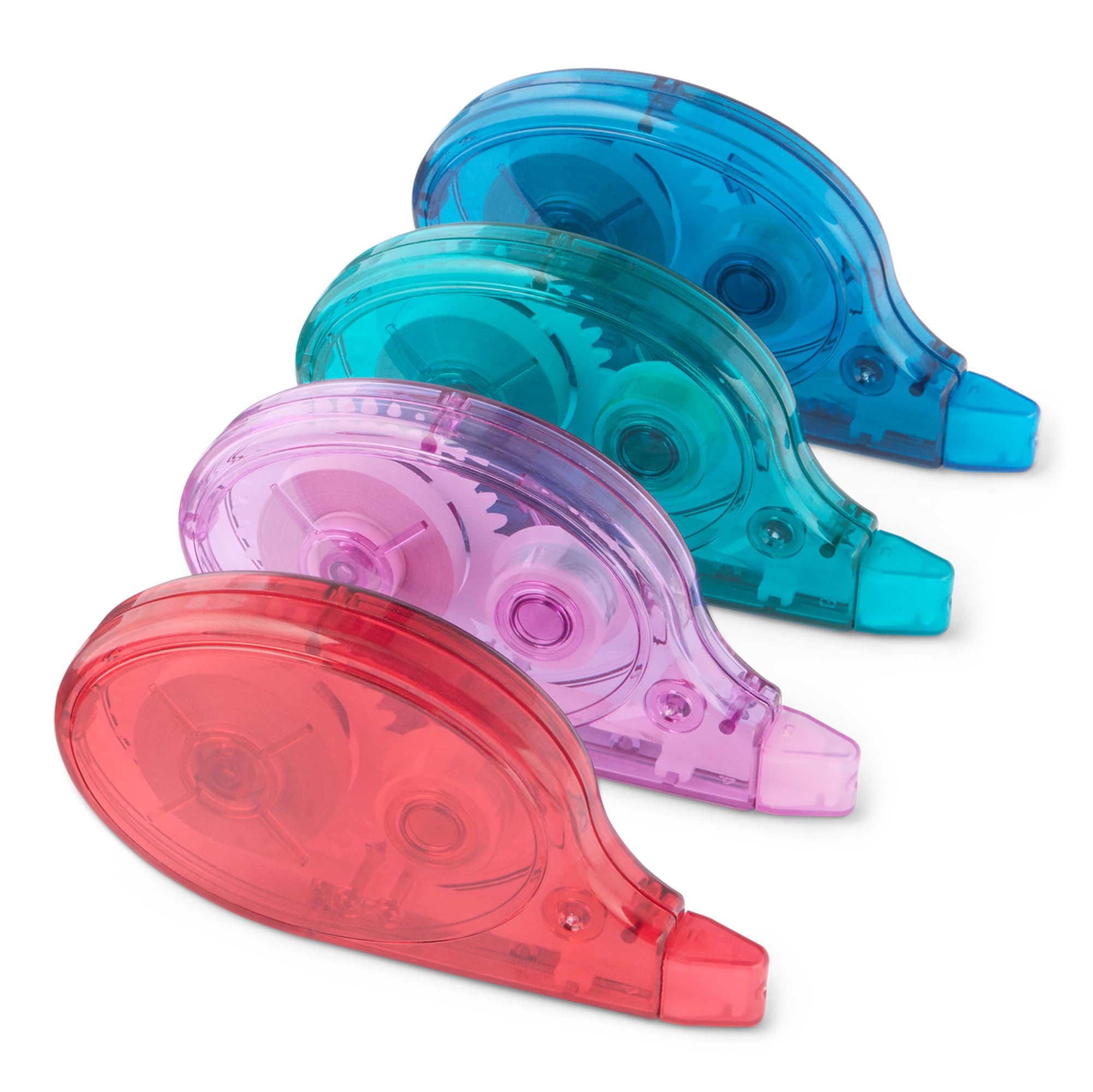 Photo 1 of Amazon Basics White Out Correction Tape with Dispenser, 39.3ft, 4-Count Pack, Easy to use, Fast, Clean and Easy to Use Tear-Resistant Tape Office or School Supplies, Green, Orange, Purple, Red, Blue