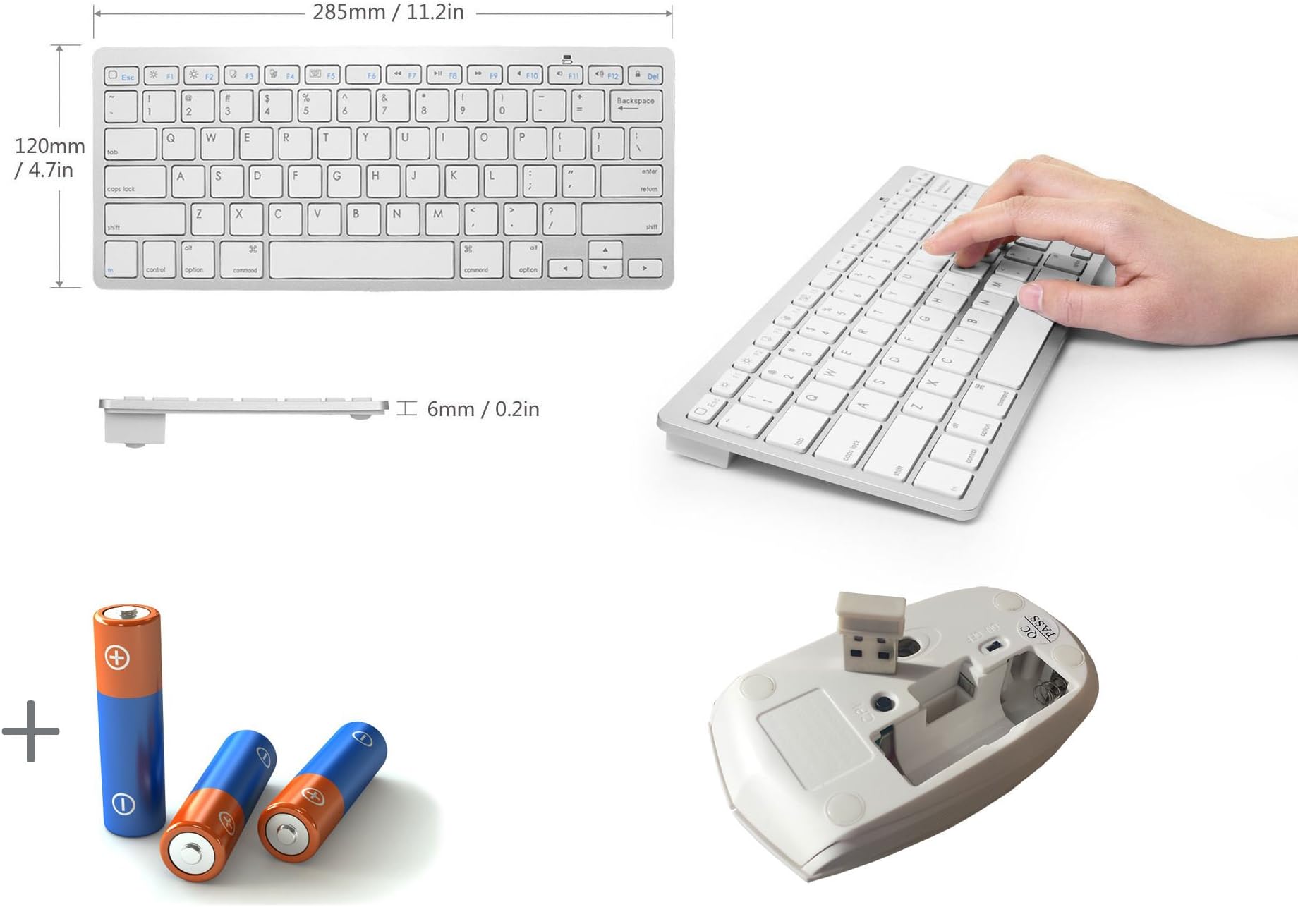 White Wireless Mini Keyboard & Mouse Easy Control, Remote control for Youtube, Browser for SAMSUNG QE82Q60RATXXU 82"