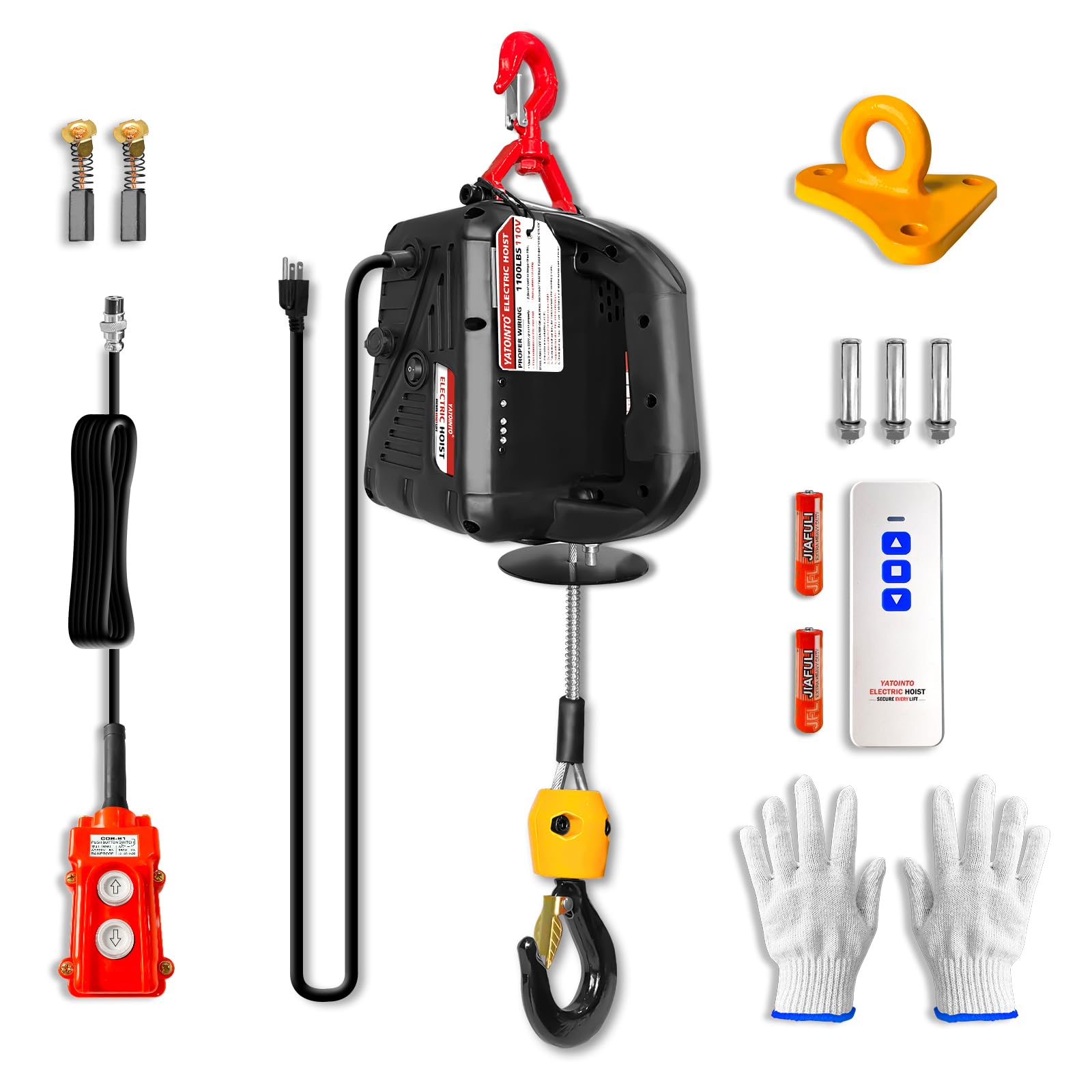 YATOINTO 3 in 1 Electric Hoist Winch, 1100lbs