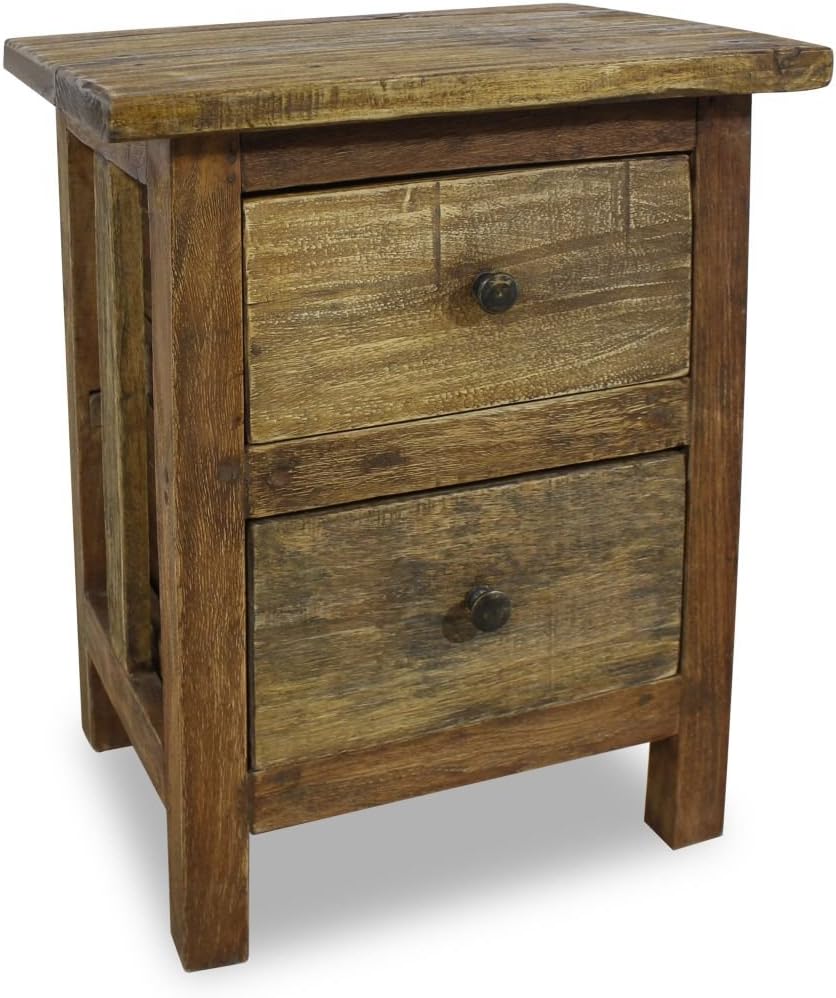 Amazon Com Vidaxl Nightstand Solid Reclaimed Wood 15 7 X11 8 X20 1 244487 Kitchen Dining