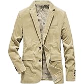 chouyatou Men's Vintage Casual Work Wear Corduroy Suit Blazer Jacket Sport Coat