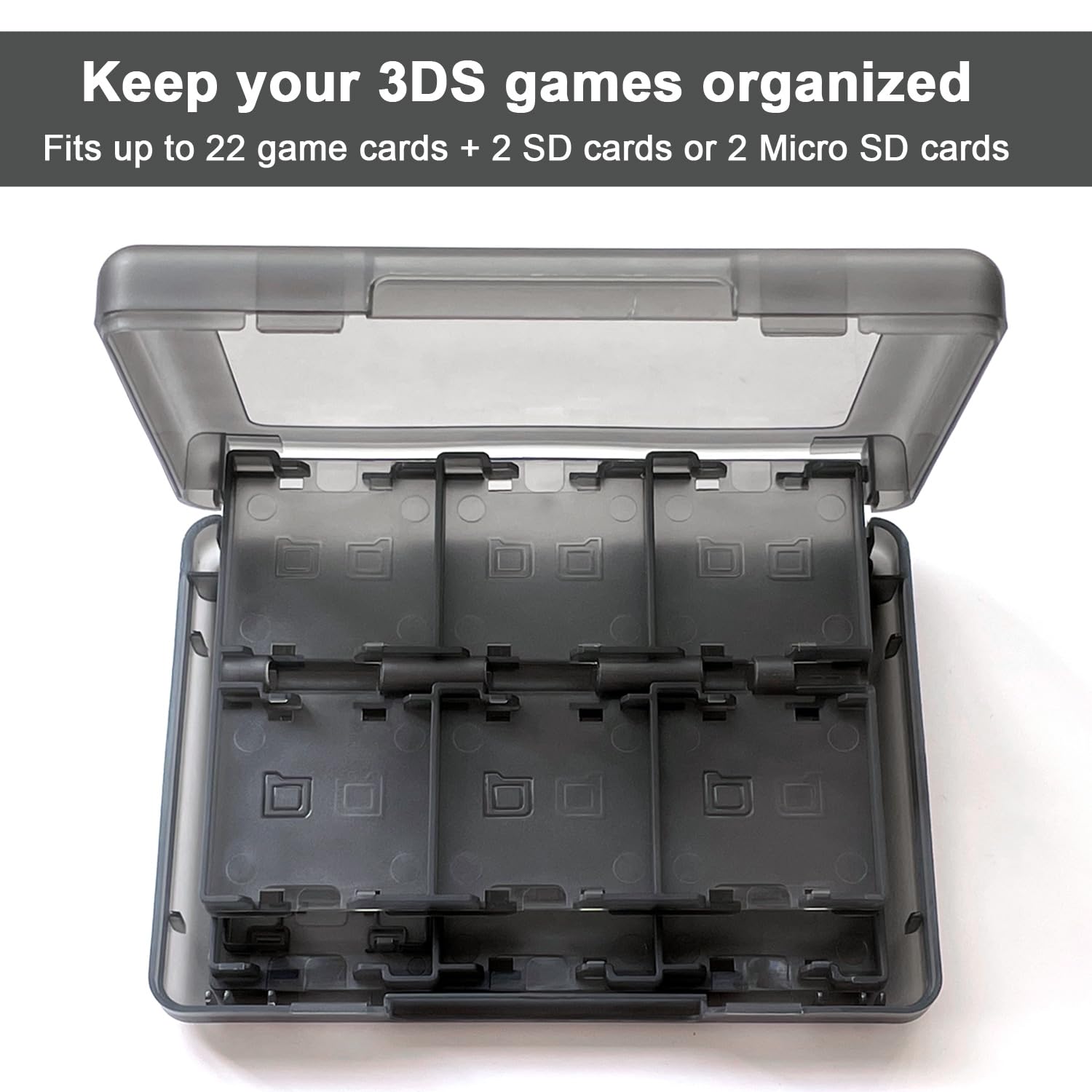 Sanviatime 2Pcs Game Case Holder 28 in 1 Memory Card Case 3DS Cartridge Box Playing Card Box Storage Organizer for Nintendo 3DS Video Games