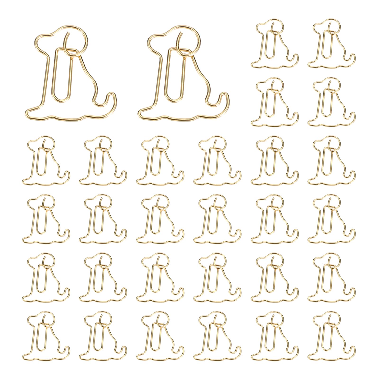 PATIKIL Cute Paper Clip, 30Pcs Dog Shape Paper Clip Metal Funny Bookmarks Planner Clips Clamp for Home Office Supplies Desk File Organization Wedding Decoration, Gold
