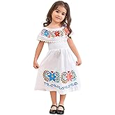 Mexican Dress for Girls Traditional Vestidos Mexicanos Cinco de Mayo Embroidered Dresser Toddler Kids