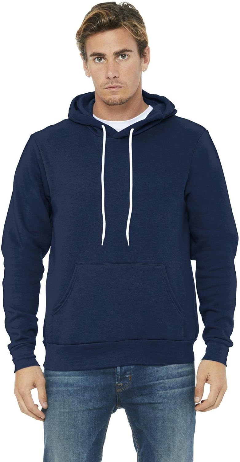 Bella + Canvas Unisex Poly-Cotton Fleece Pullover Hoodie Sweatshirt at  Men’s Clothing store