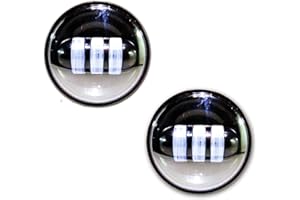 GENSSI LED Auxiliary Lights Compatible with Harley Motorcycles 4.5 Inch Side AUX Lights Black (Pack of 2)