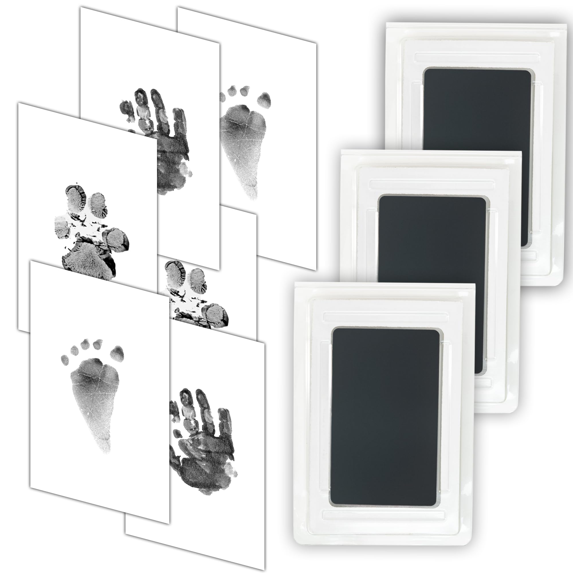 CUQOO 3 Pack Inkless Baby Hand & Footprint Kit – Clean Touch Ink Pad for Newborn Handprints, Footprints, Pet Paw Prints & Keepsake Gifts – Safe Baby Ink Pad for Hands & Feet
