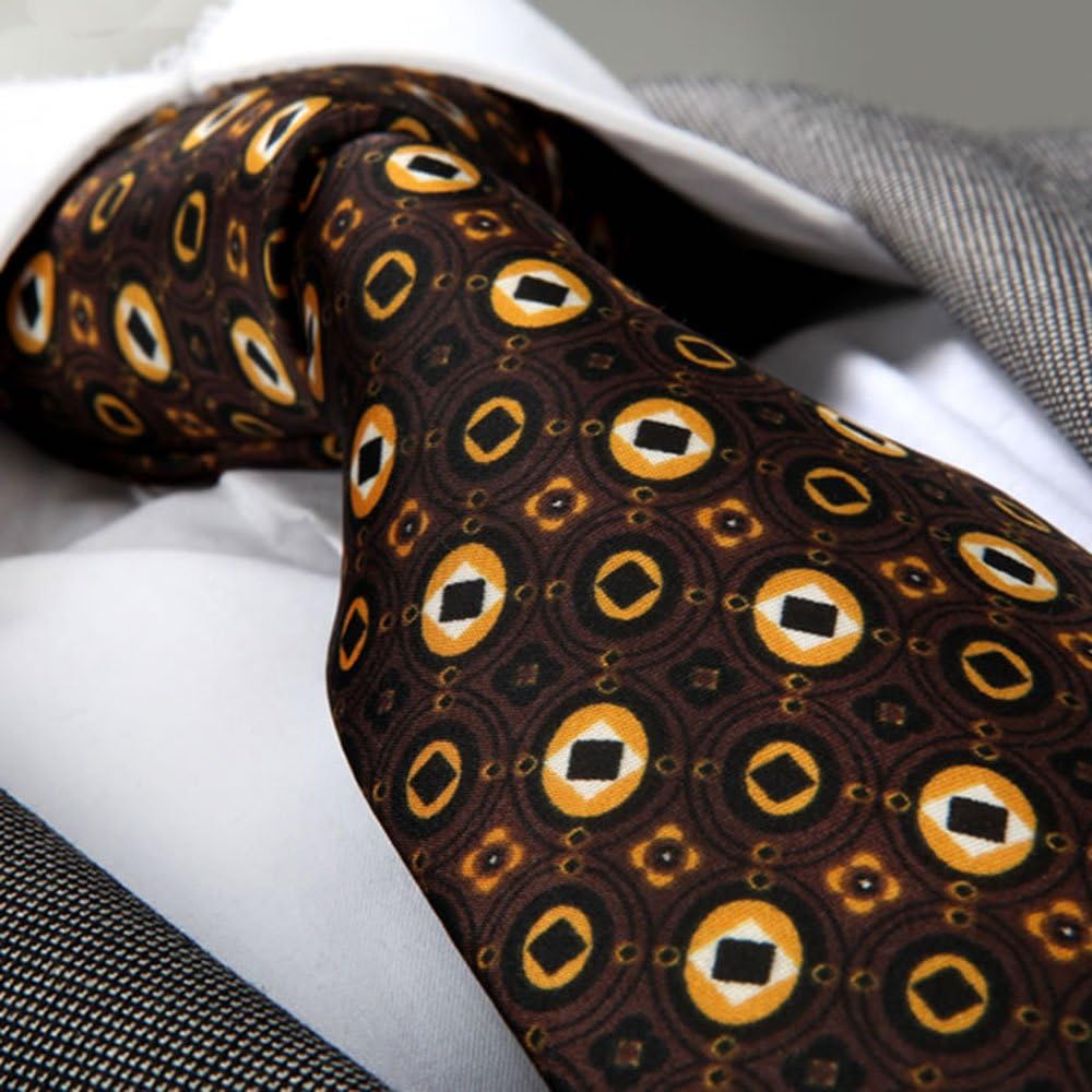 Amedeo Exclusive 100% Jacquard Woven Italian Silk Men's Necktie with Cashmere Padding