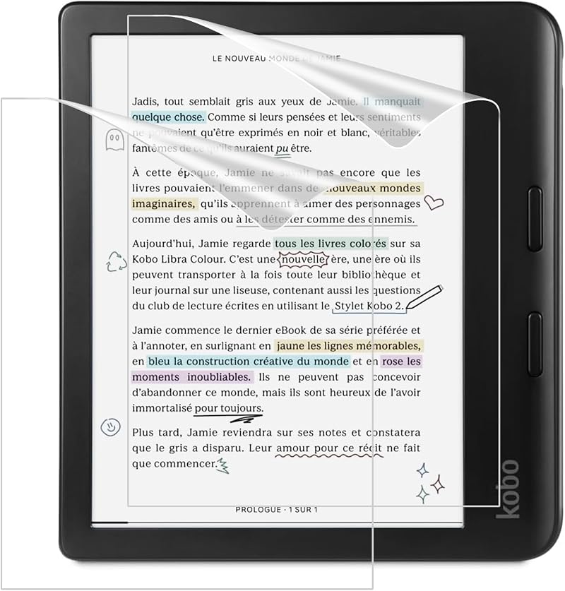 MoKo 2-Pack Matte Screen Protector for Kobo Libra Colour 7/Libra 2 7"