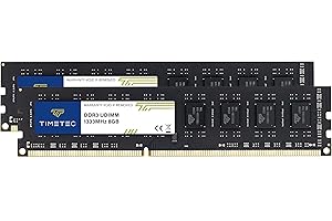 Timetec 16GB KIT(2x8GB) DDR3 / DDR3L 1333MHz PC3-10600 Non-ECC Unbuffered 1.5V / 1.35V CL9 2Rx8 Dual Rank 240 Pin UDIMM PC De