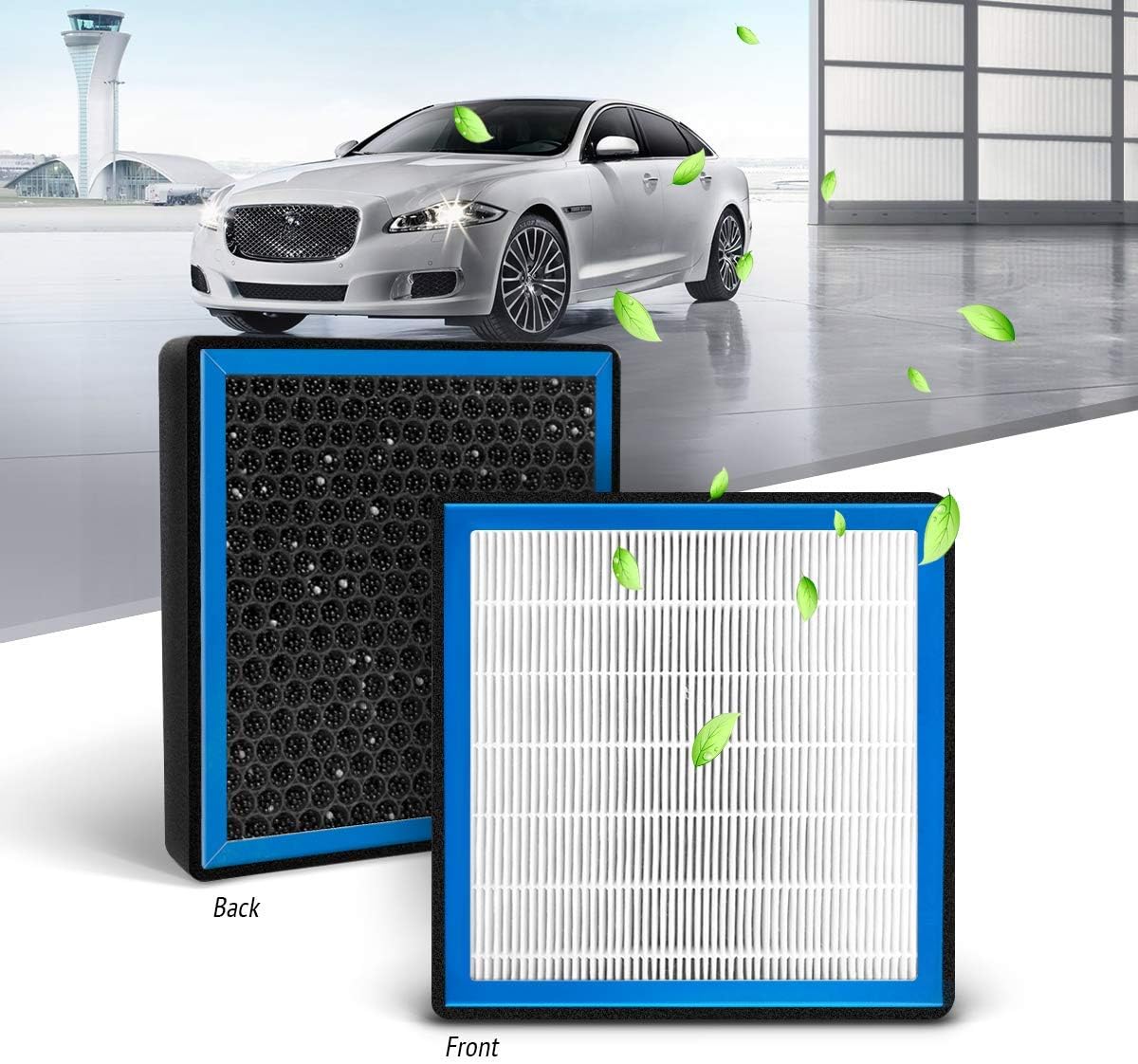 KAFEEK HEPA Honeycomb Cabin Air Filter Fits CF10374, 68164981AA, 87139YZZ09, 88970273, Replacement for Toyota/Dodge/Pontiac, Includes Activated Carbon Particles
