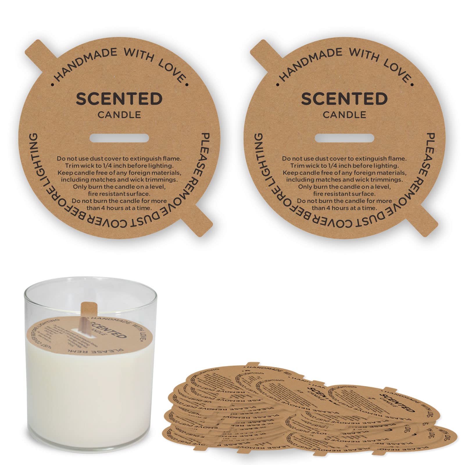 Joyfulmap 160pc Candle Dust Covers & Toppers with Pull Tab for Craft Fragrance Candles(6cm/2.36in)