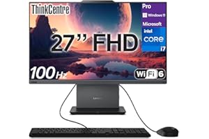 OEMGENUINE Lenovo ThinkCentre Neo 50a Gen 5 Business All-in-One PC, 27" FHD, Intel Core i7-13620H (Beats Intel i9-12900), 64GB DDR5, 2TB NVMe, Wi-Fi 6 + BT, RJ-45, Webcam, Wired KB & Mouse, Win 11 Pro – Black