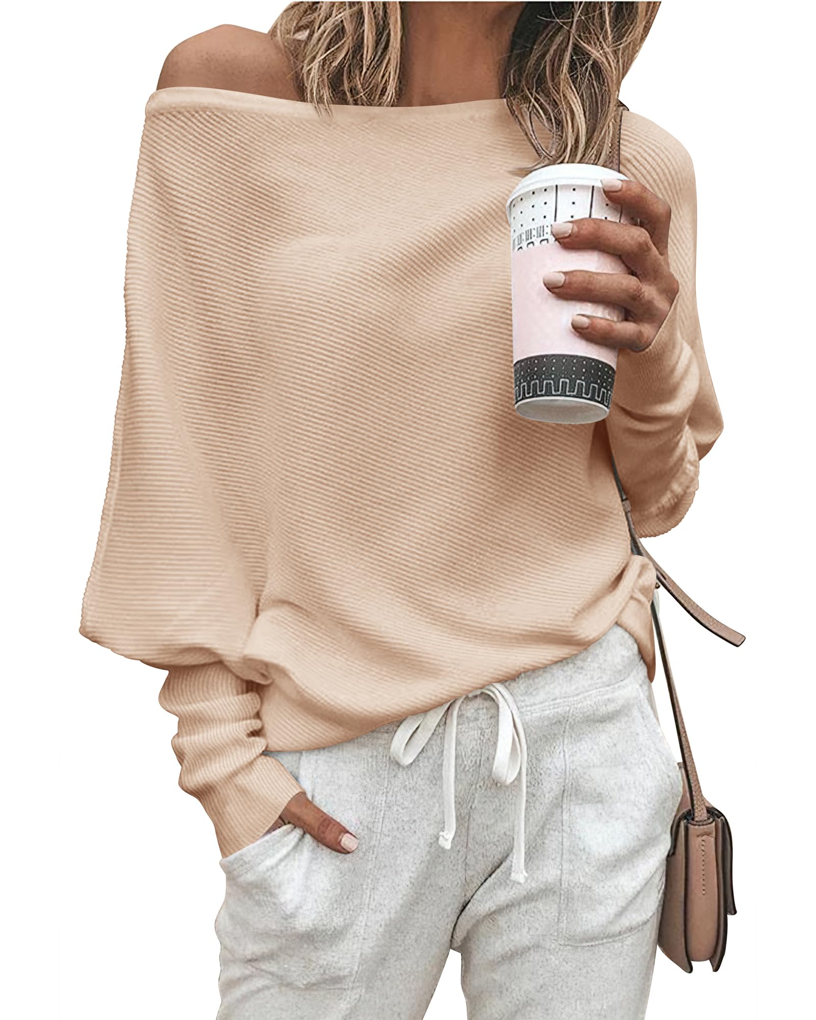 Zenlonr Women's Fall Winter Sweaters 2025 Casual Long Batwing Sleeve ...
