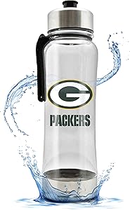 NFL Clip-On Clear Plastic Water Bottle