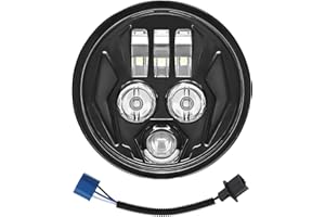 AVOUZ 5-3/4 5.75 inch Motorcycle LED Headlight for Harley Davidson Sportster Iron 883/1200 Forty-Eight Dyna Wide Glide Super Glide Softail Springer Indian Scout Bobber Sixty Sport Chief Street XG500/XG700