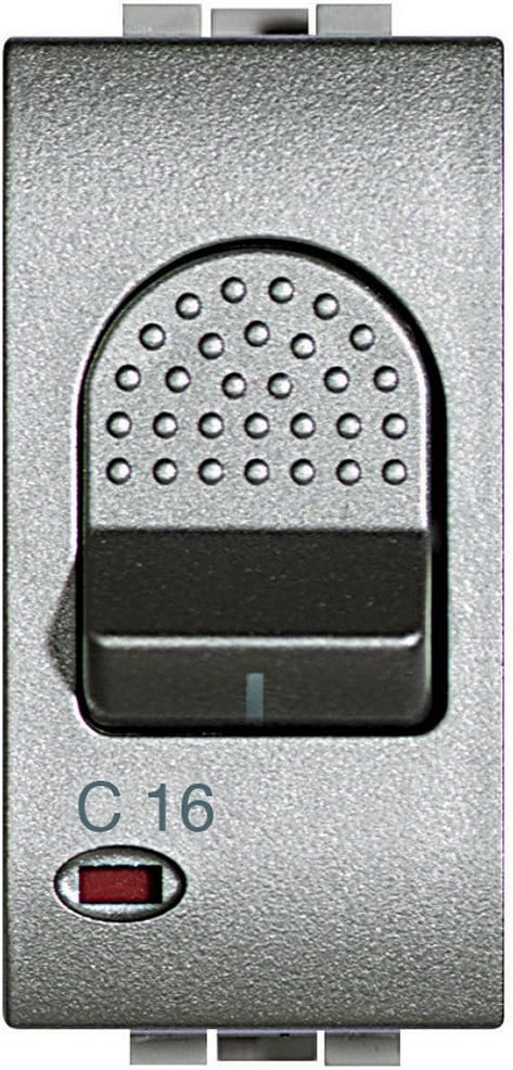 BTicino Livinglight Magnetoterm N Switch, Anthracite, Grey, NT4301/16, Grigio Tech
