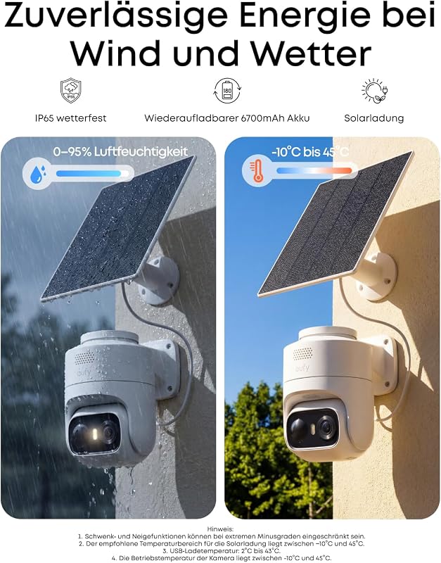 eufyCam C37, Überwachungskamera Außen, Farbnachtsicht, ohne Abo, Solar