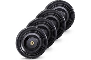 Gorilla Carts 4-Pack 13 Inch No-Flat Replacement Tires, 300 lb Capacity Each – Solid Polyurethane, 2.16” Hub, 5/8” Bore – Fits Lawn & Garden Utility Wagon, Hand Truck, Air Compressor, Pressure Washer