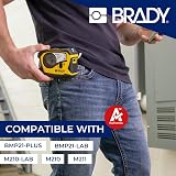 Brady BradyGrip M210/M211 Print-on Hook Material 6.35mm x 6.40m Black on White view 7