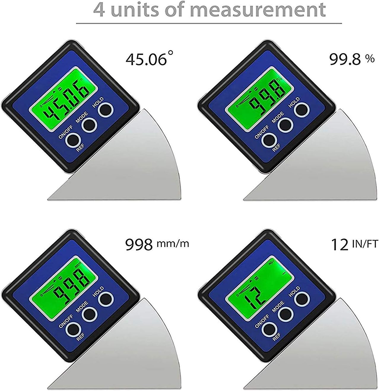 ULTRATOOL Digital Angle Finder with LCD Display - Magnetic Base, Waterproof Inclinometer Bevel Gauge - Includes 2 Extra Batteries - Image 5
