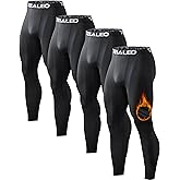 5 or 4 Pack Men's Thermal Compression Pants Fleece Lined Sports Tights Athletic Leggings Cold Weather Baselayer Winter Gear