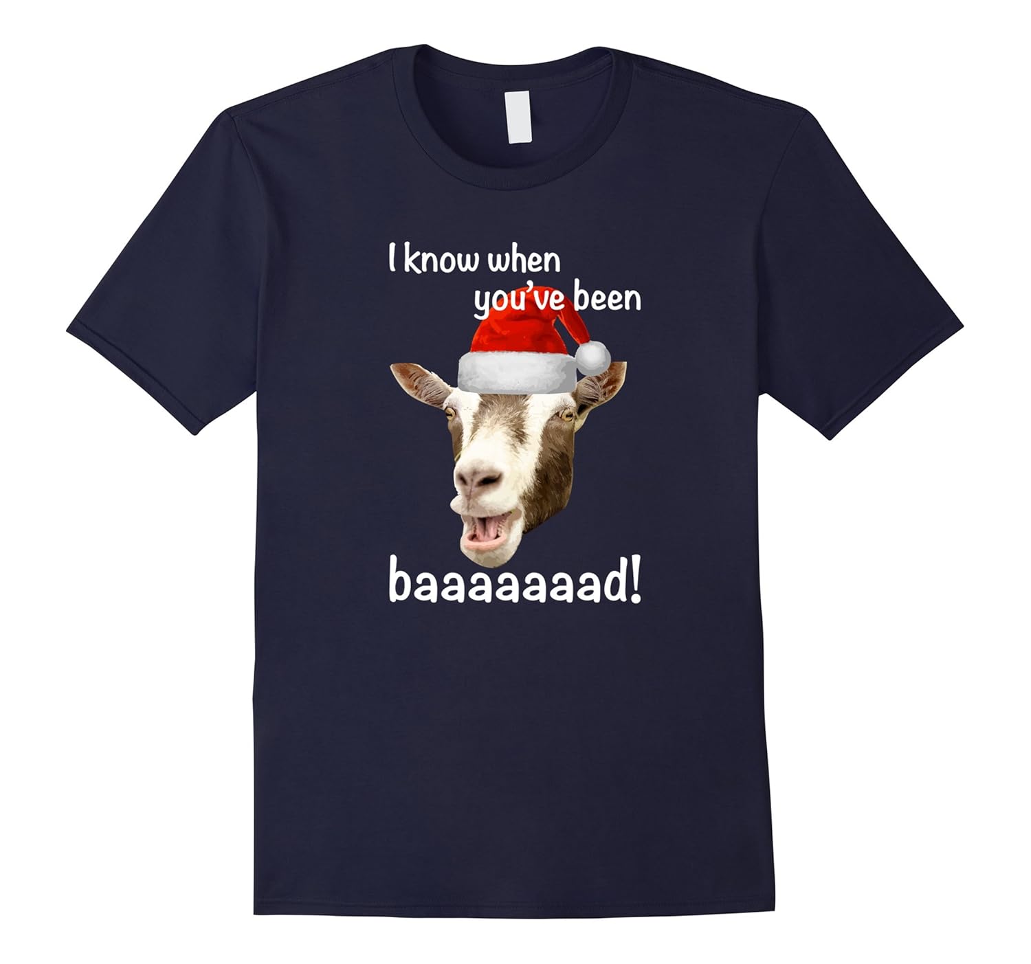 I know when you've been bad funny Christmas goat shirt-ANZ