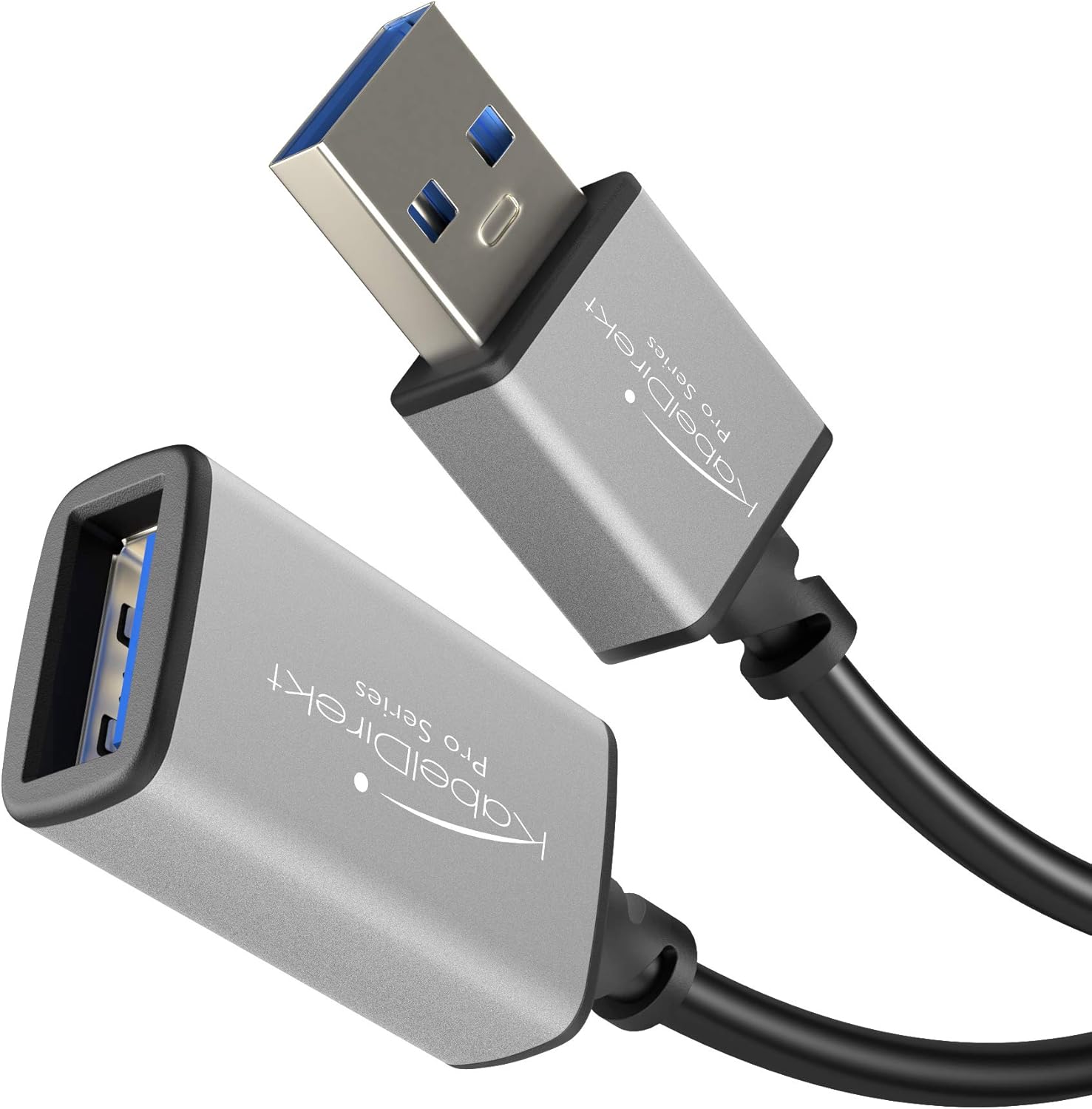 KabelDirekt - USB 3.0 Extension Cable - 1m - (USB-A plug to USB-A female connector, black/space grey)