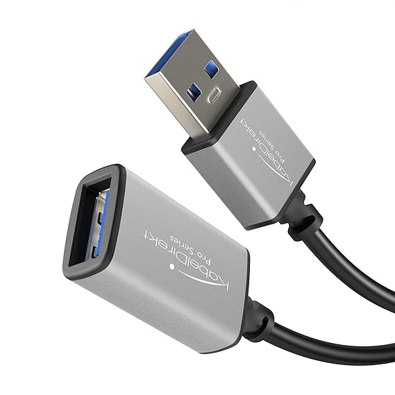 KabelDirekt - USB A 3.0 Verlängerungskabel - 1m - (Stecker USB A auf Buchse USB A, geeignet für alle USB A Anschlüsse, schwar