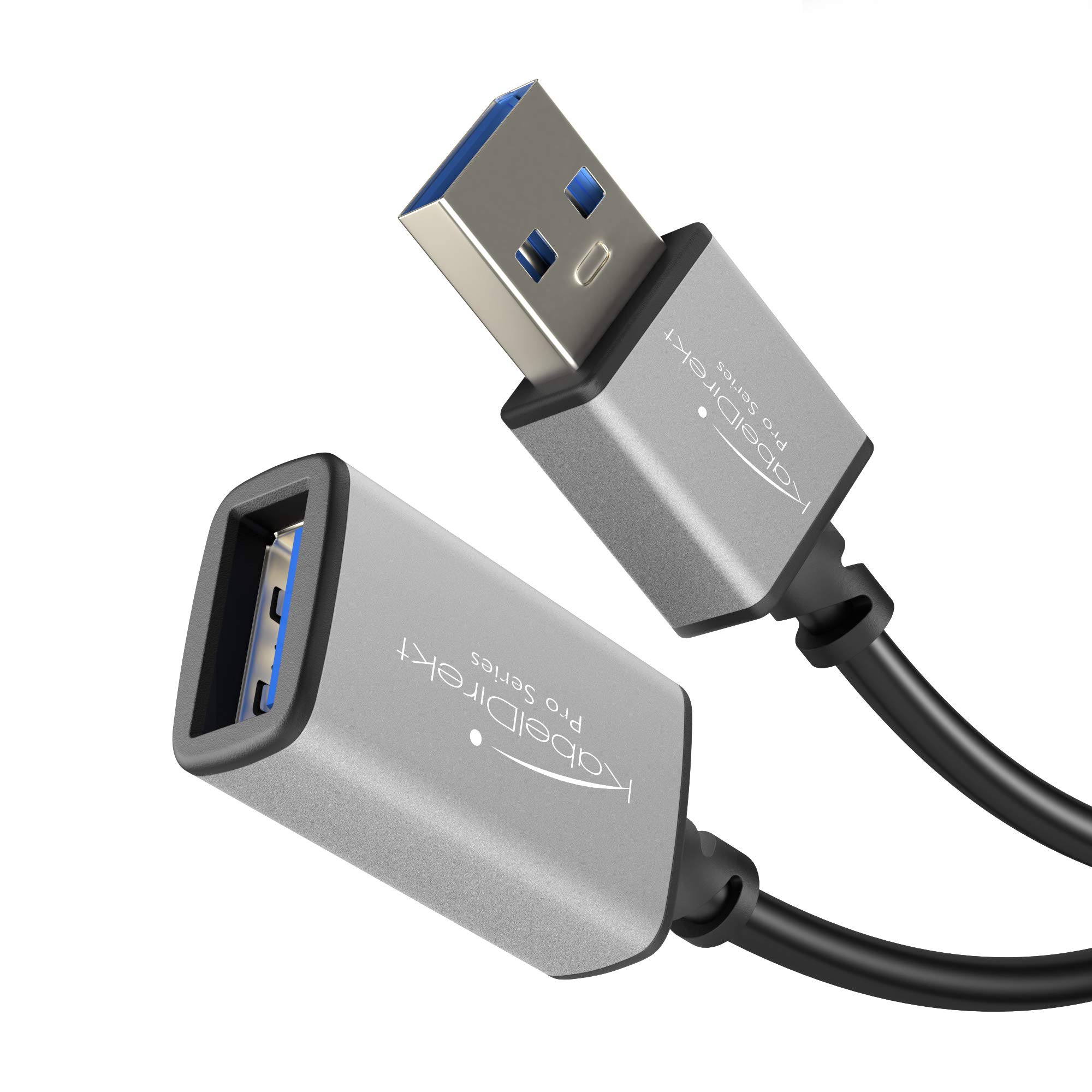 KabelDirekt – USB 3.0 Extension Cable – 1m – (USB-A plug to USB-A female connector, black/space grey) — image 1