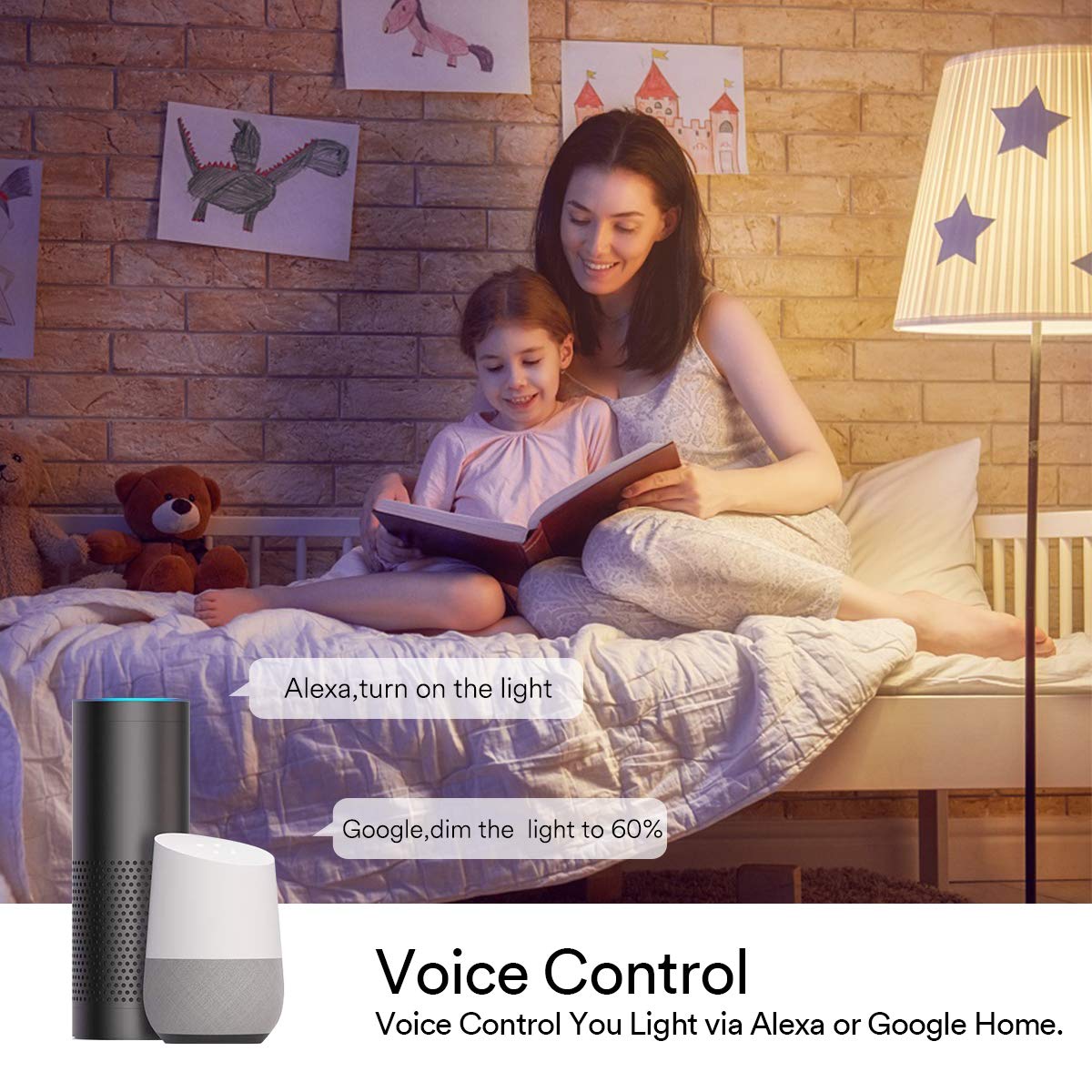 WiFi Smart Bulb Alexa, Lumary E27 9W Smart Light Bulb Compatible with Alexa, Google Home, Colour Dimmable RGBW 2700K-6000K Smart LED Bulbs, 60W Equivalent 806LM Remote Controlled No Hub Required