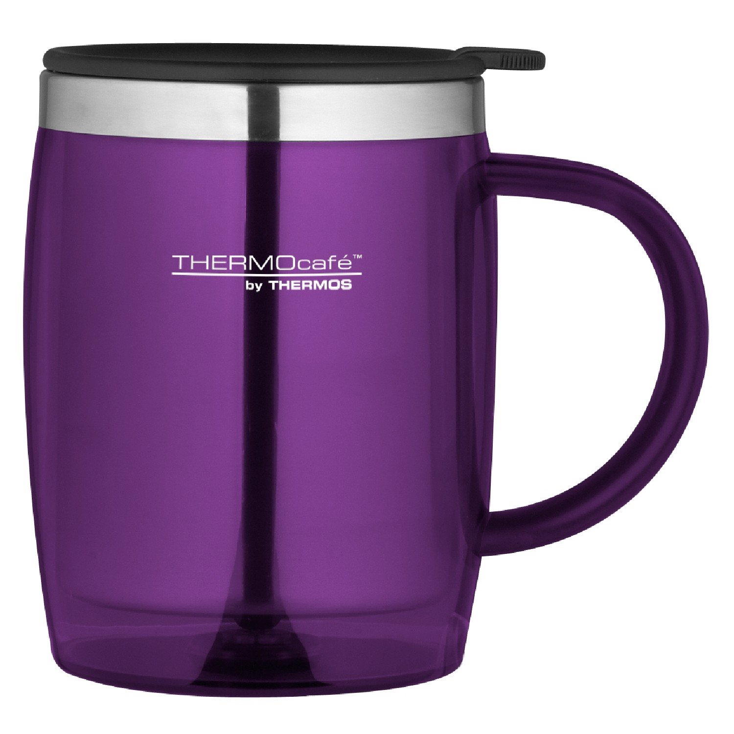 Thermos 187097 ThermoCafé Translucent Desk Mug, Purple, 450 ml, 1 Count (Pack of 1)