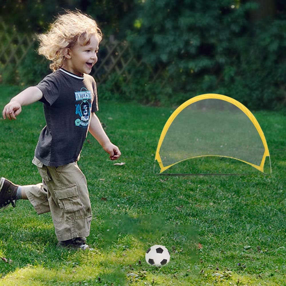 PIETFIU Pop Up Soccer Goal Kids Soccer Net for Backyard, Easy Fold-Up Soccer Training Net with Carrying Bags, children Soccer Goals Instant Soccer Play Portable 4 FT－Kids Soccer Training Nets Set of 2 : Sports & Outdoors