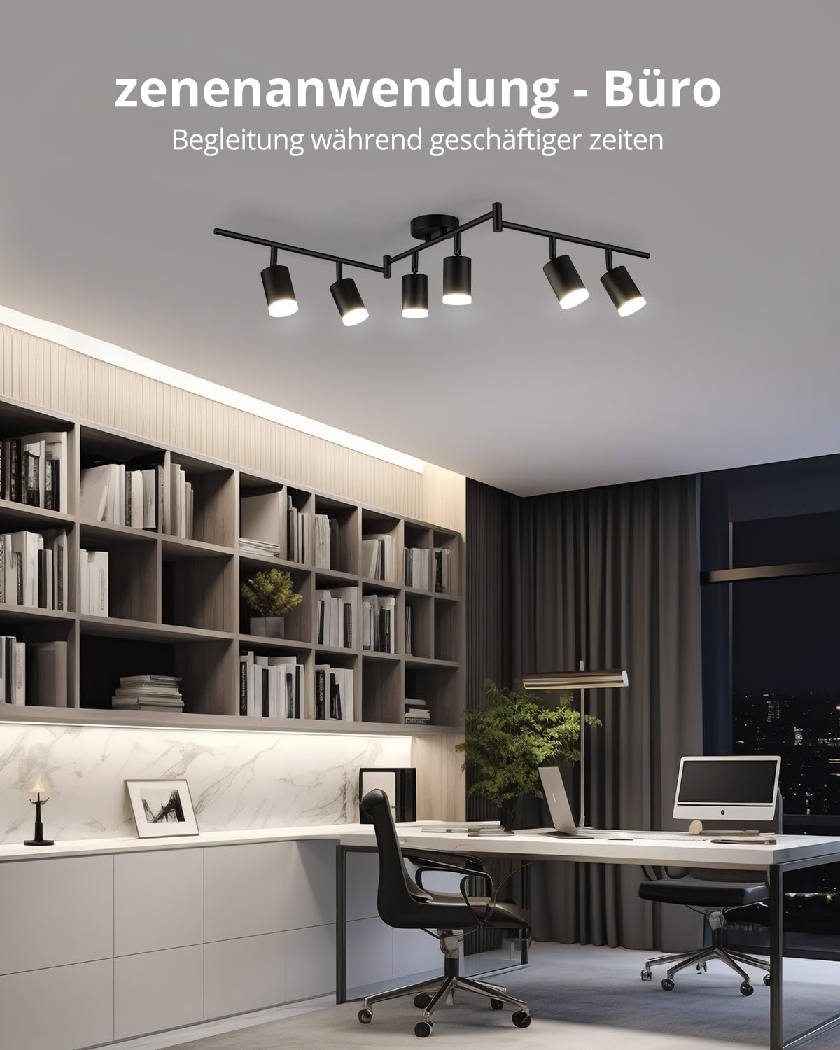 Bojim Deckenstrahler LED 6 Flammig Spot Wohnzimmer Schwarz Präzise Kräftige Beleuchtung, Deckenleuchte Schwenkbar Deckenlampe GU10 Modern Lampen Wohnzimmerlampe Küchenlampe Bürolampe,Ohne Leuchtmittel 7