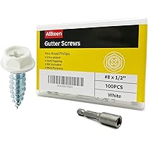 Bulder Quick-Screw 5" Gutter Hangers - Heavy Duty Hidden Gutter Brackets With Pre-Assembled Inserted Gutter Screws - Rain Gutter Parts And Accessories To Fix Or Repair Sagging Rain Gutters (50 Count), Brackets-1106726