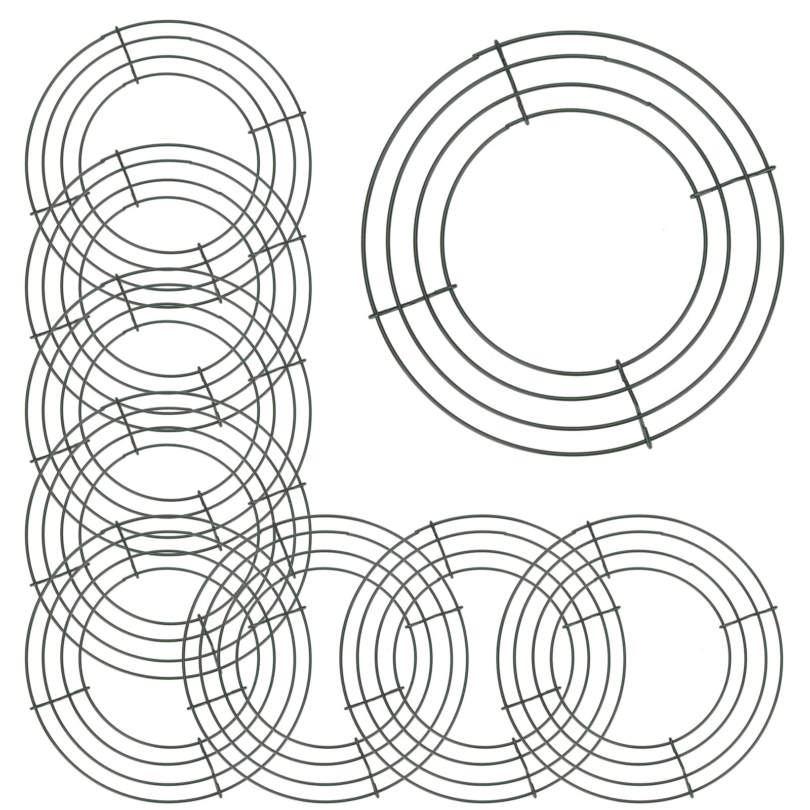 ZEONHAK 10 PCS 8 Inch Wreath Frame Ring, 20cm Wire Wreath Frame, Wreath Making Rings for Garden Home Decorations