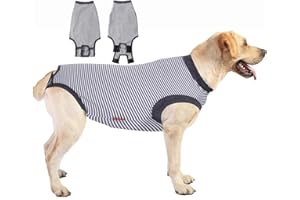 Uadonile Dog Recovery Suit, Large Dog Surgical Recovery Suit, Dog Surgery Recovery Suit for Male Neuter, Dog Spay Recovery Suit Female, Anti Licking Dog Recovery Onesie, Gray, L